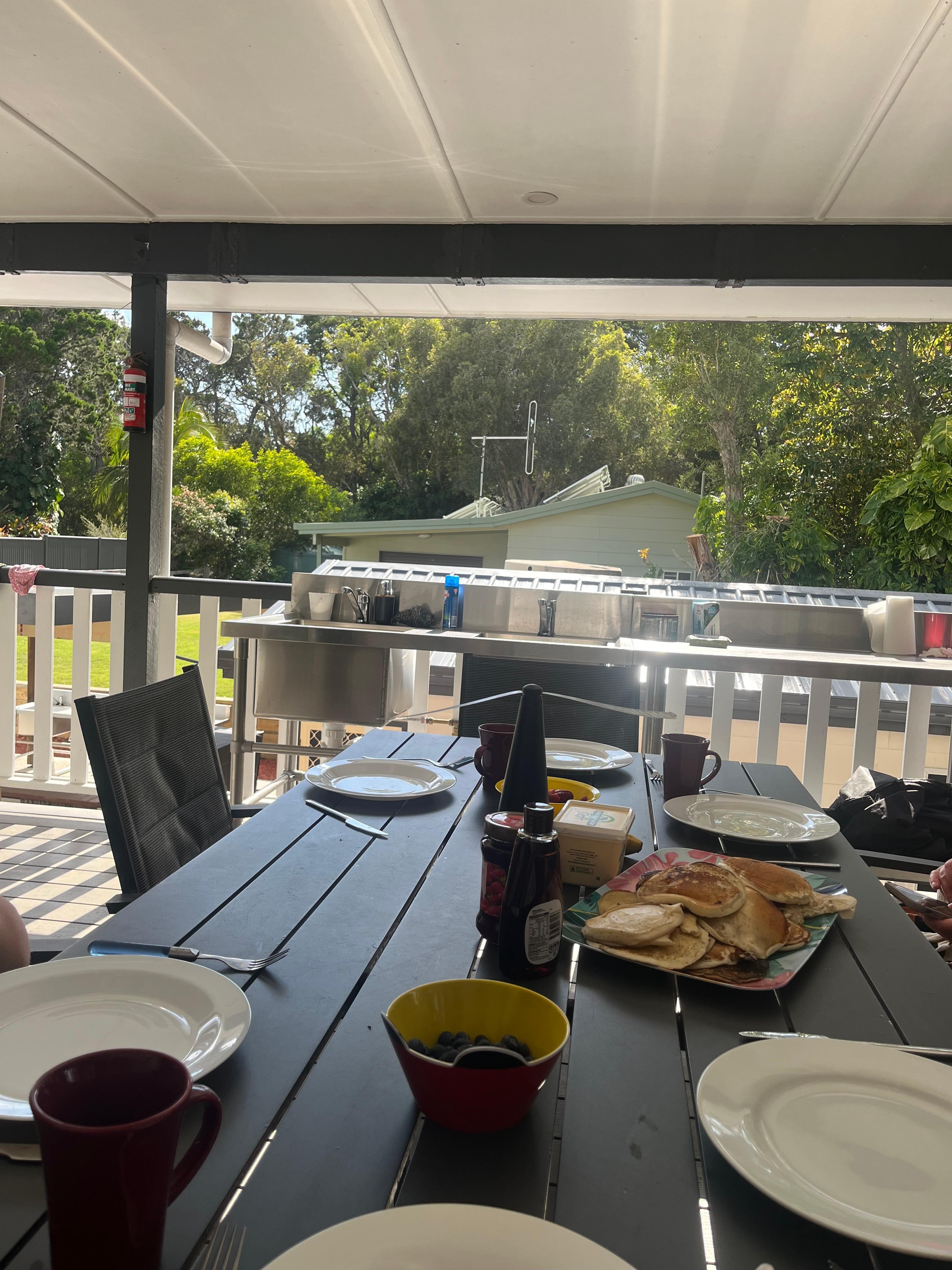 Breakfast on the deck each morning 