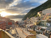 View toward Monterosso at sunset