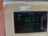 32 C in the room during the day!