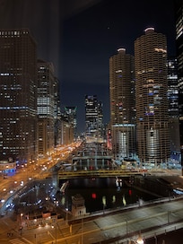 View from room- river view at night