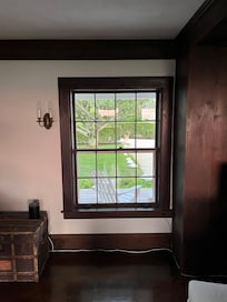 Zoom in to see one  of three deer we watched walk through the yard.