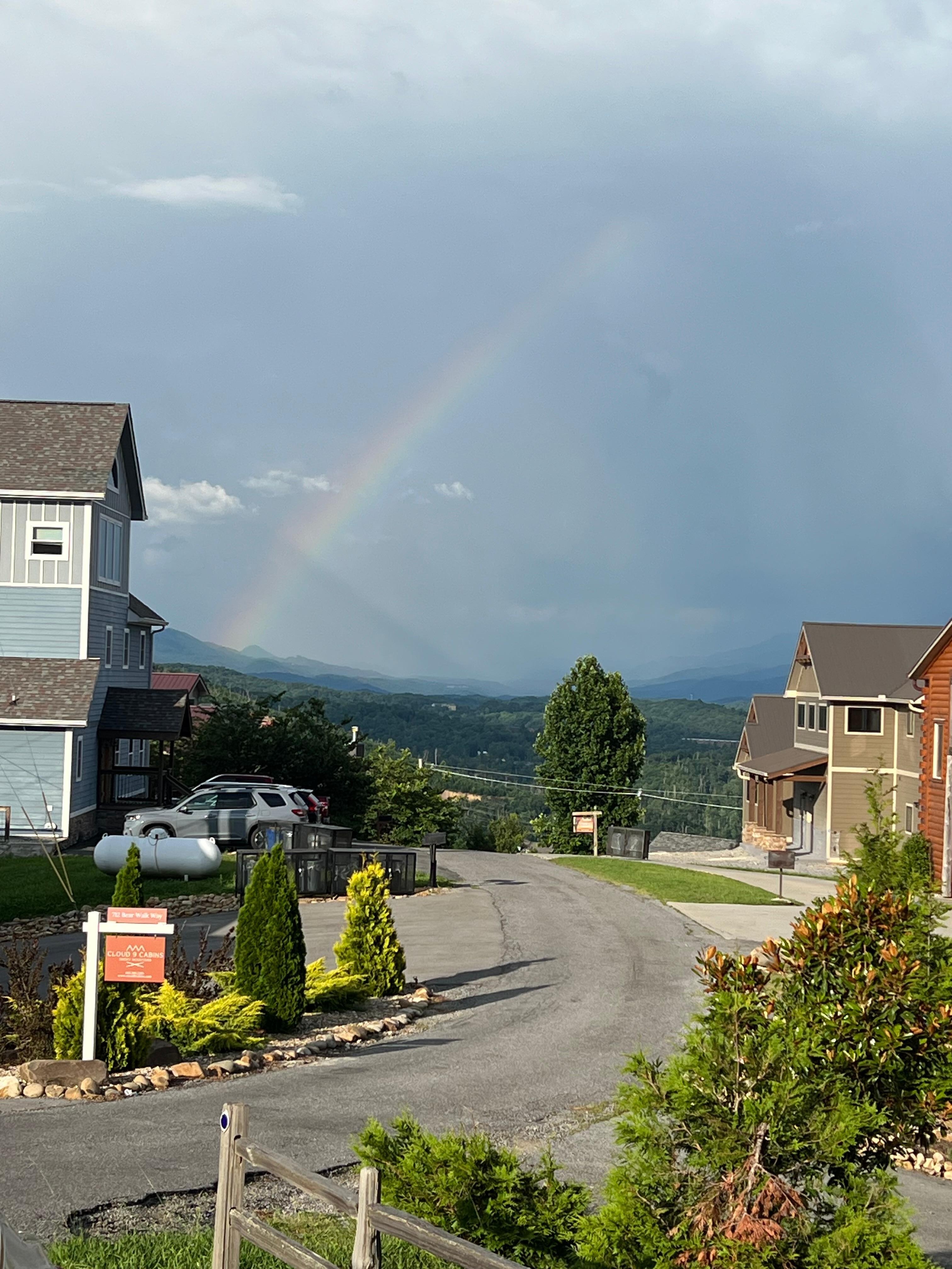 Rainbow down the street