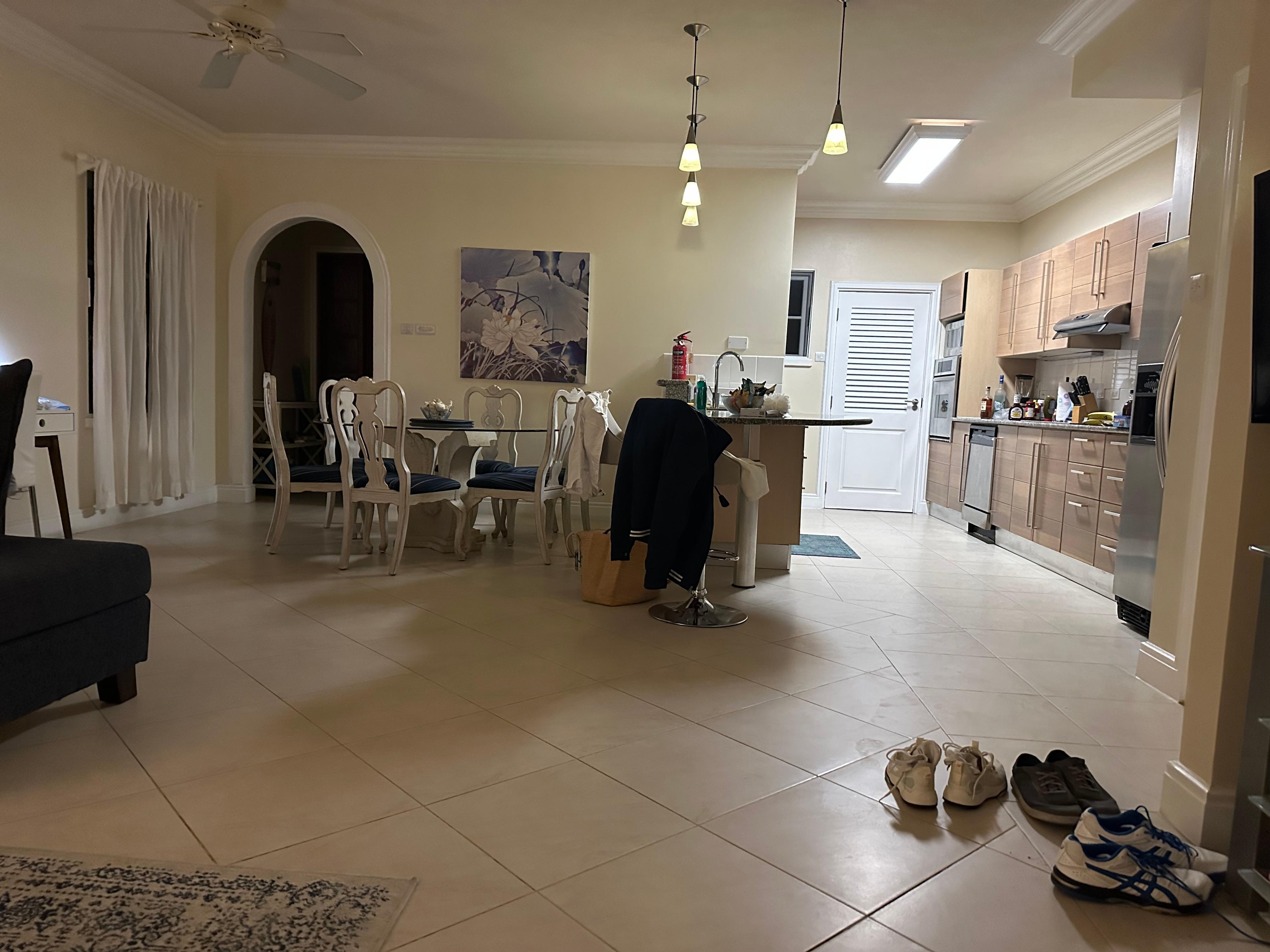 The open concept is perfect for entertaining.  The kitchen is fully equipped & a pleasure to cook in.