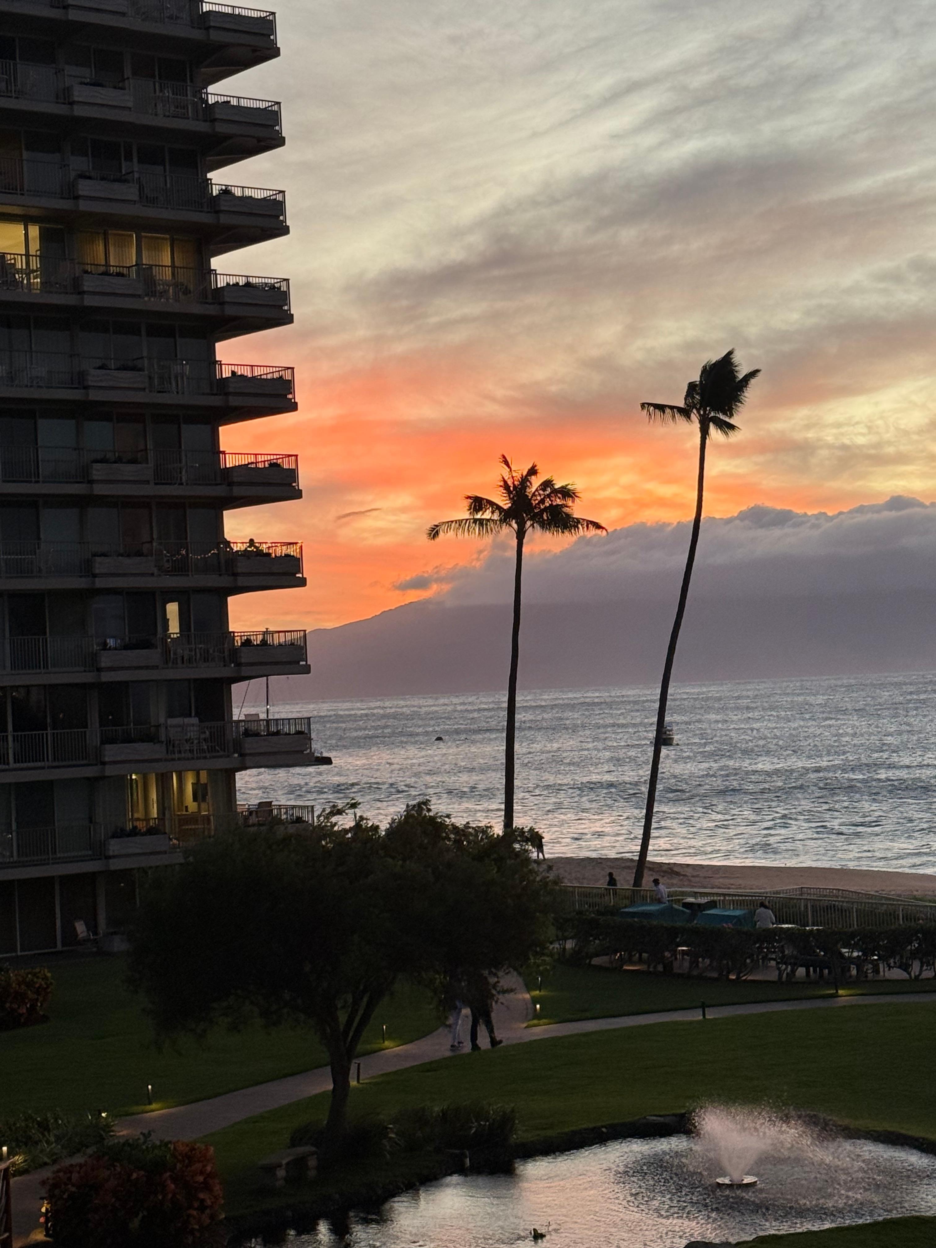 Beautiful sunsets!  From the balcony near the elevators