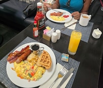 Really enjoyed this breakfast. Unlimited buffet style and freshly made omelets to your liking.