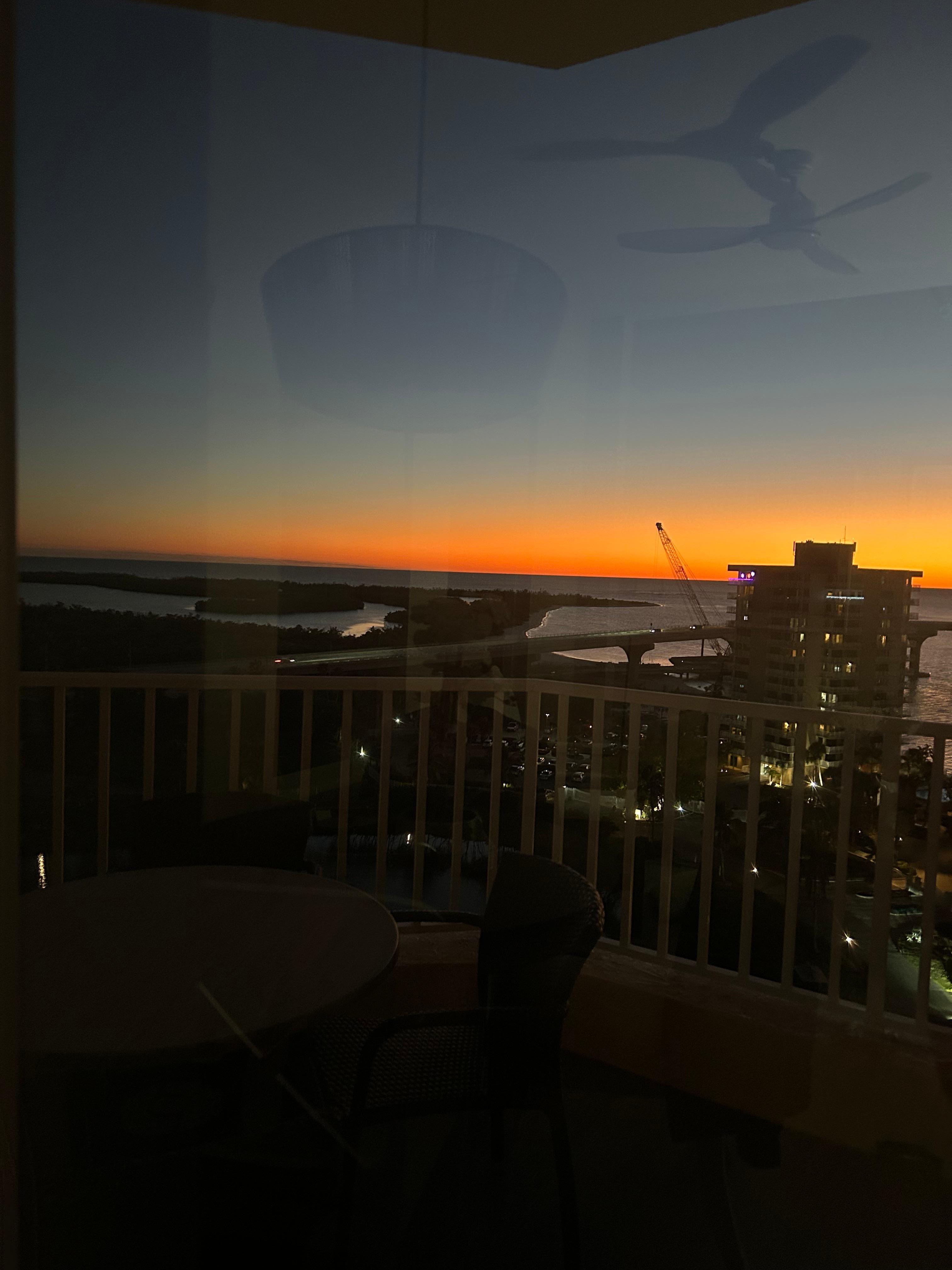 Evening sky from the balcony. 