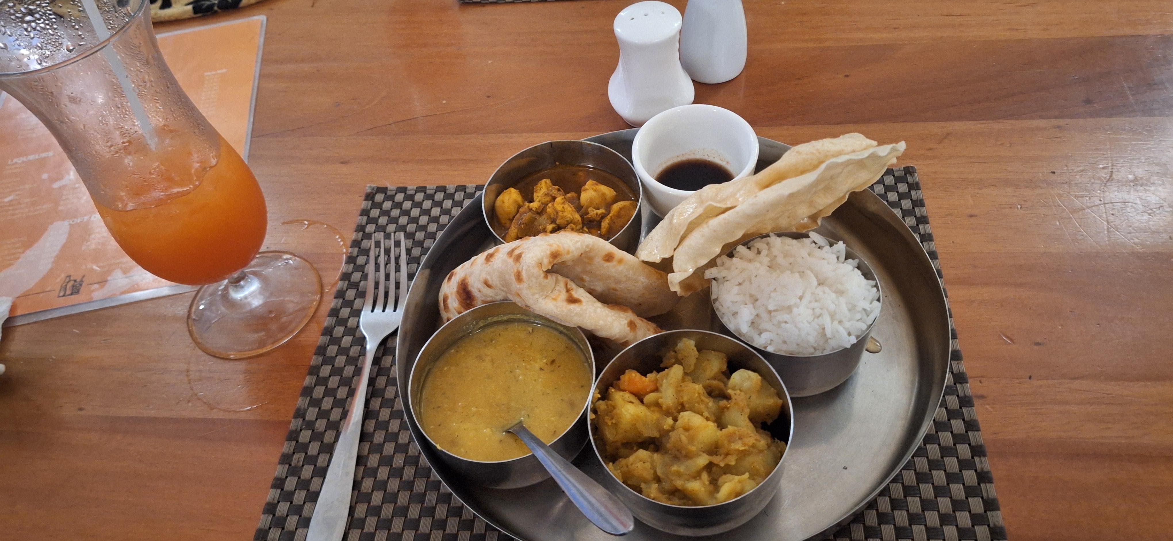 Chicken curry dinner