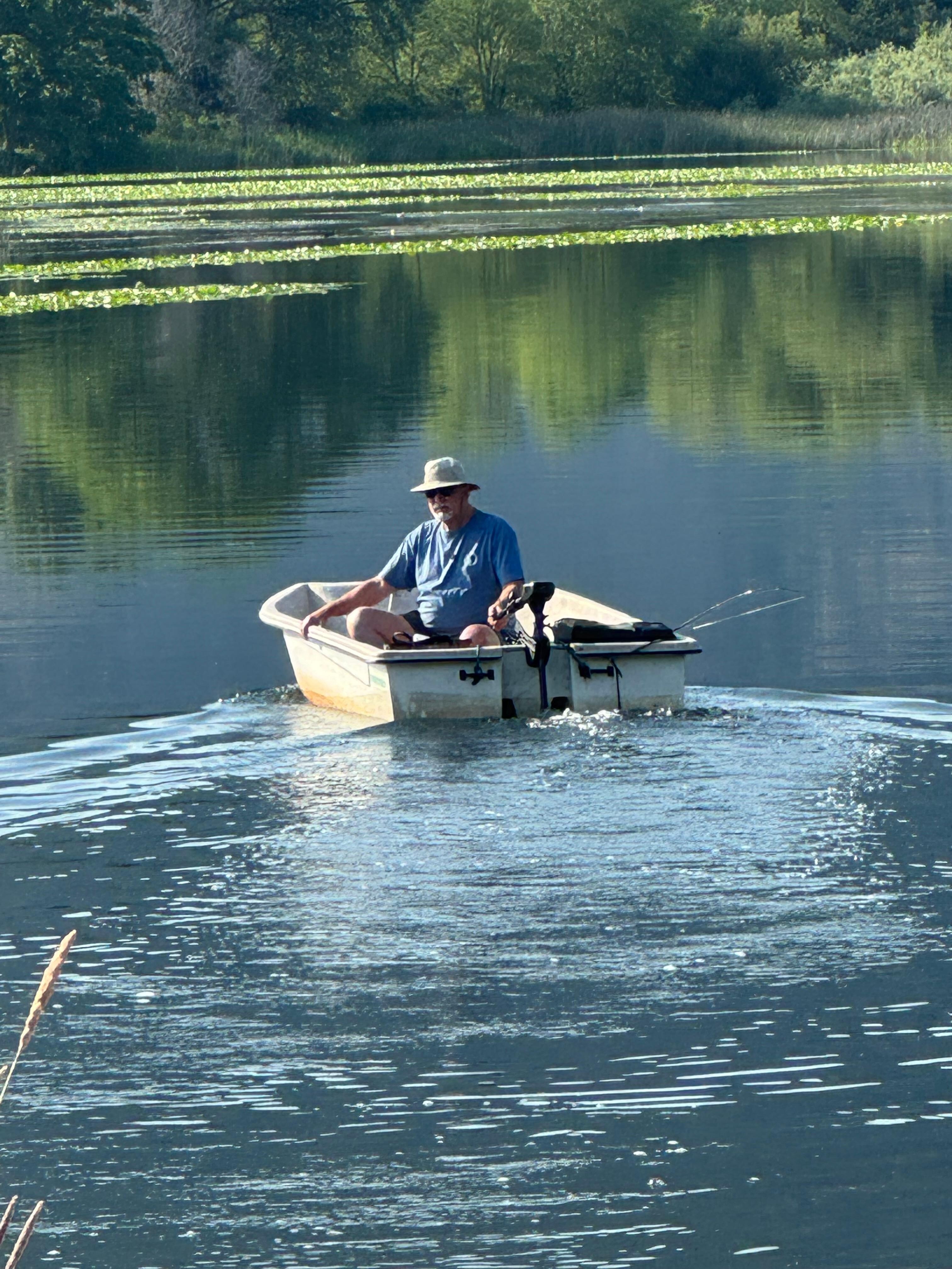 Sturdy boat available to guests