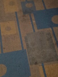 Everywhere & smelled like an ashtray inside the room