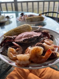 Dinner on the deck Easter Sunday