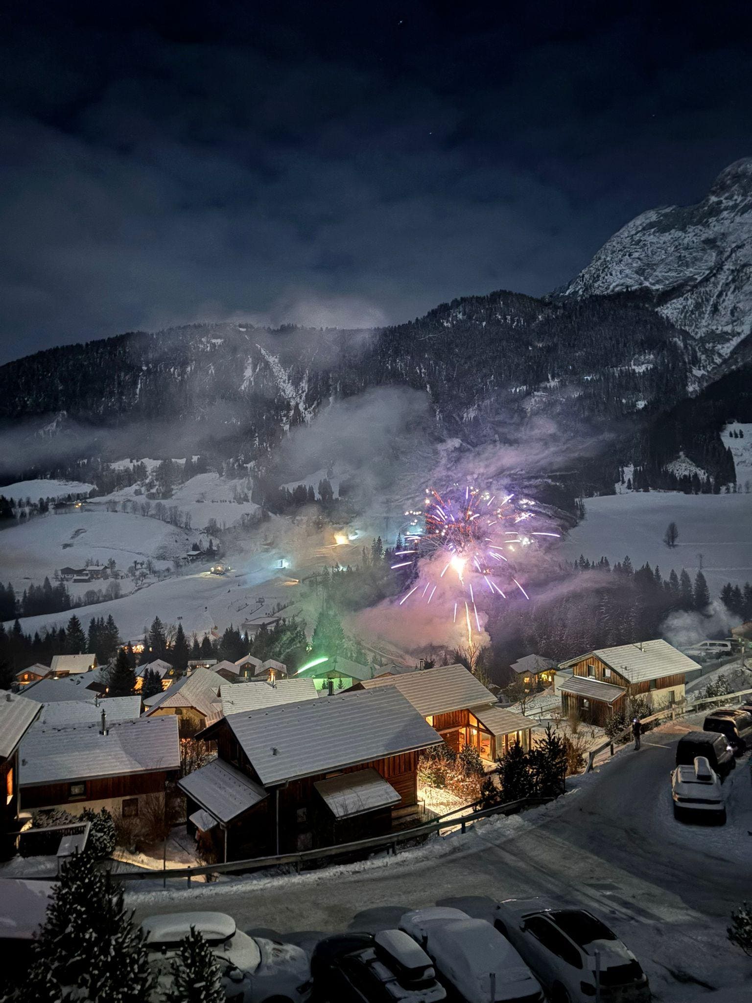 Aussicht vom Balkon an Silvester 