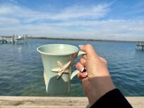 Enjoying my coffee & views at public area behind house