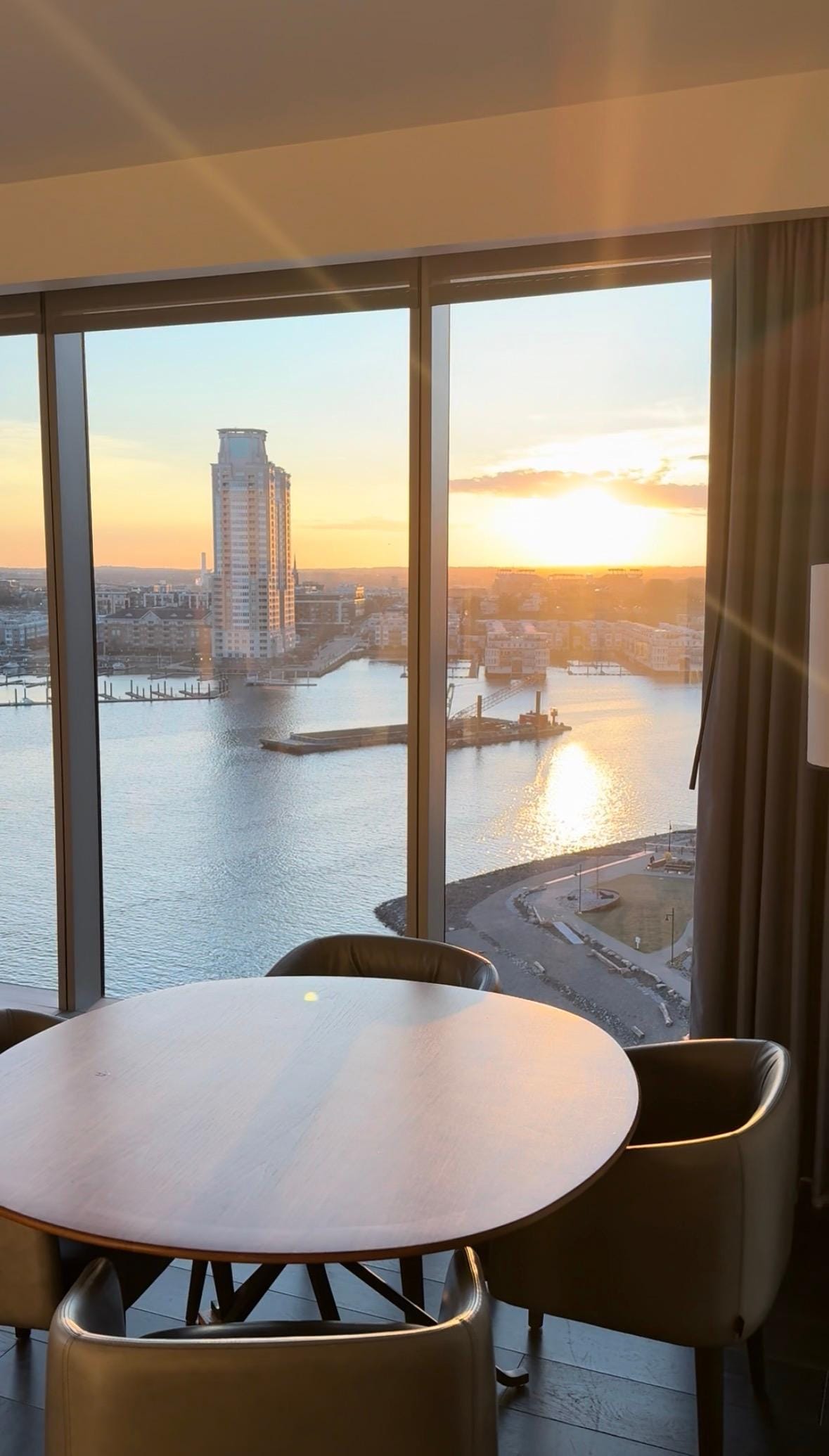 View from sleeper sofa, sitting area.