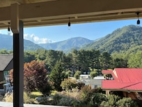 View from covered porch