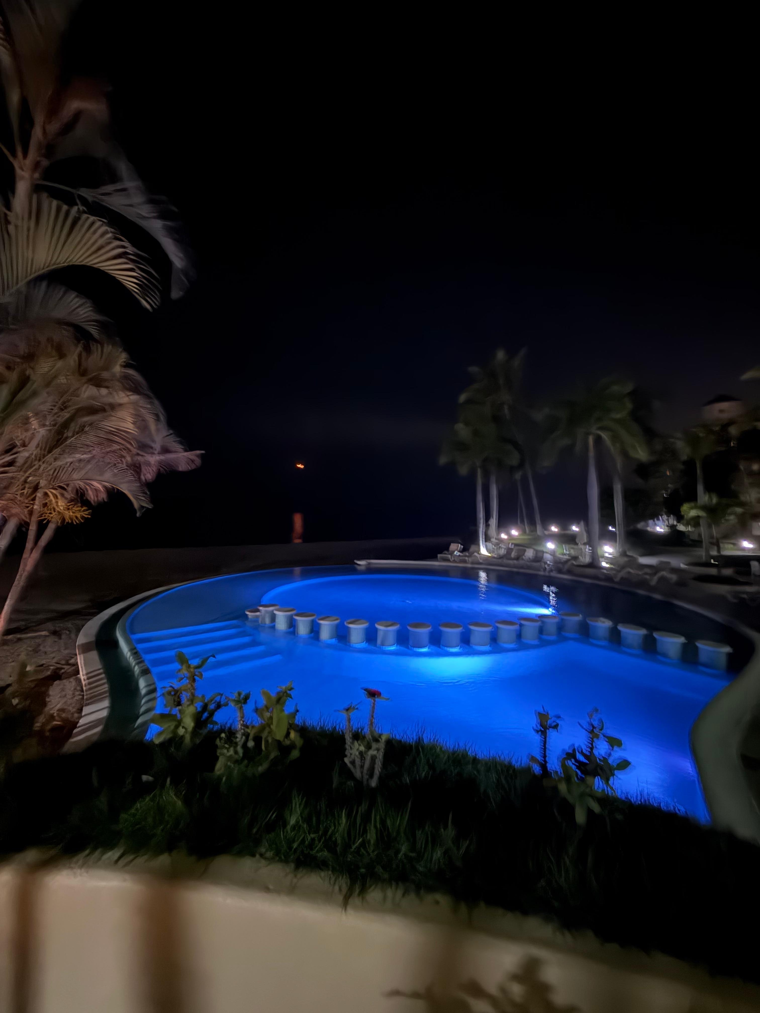 Night view of pool 