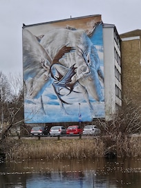 Flott hus maleri i byen