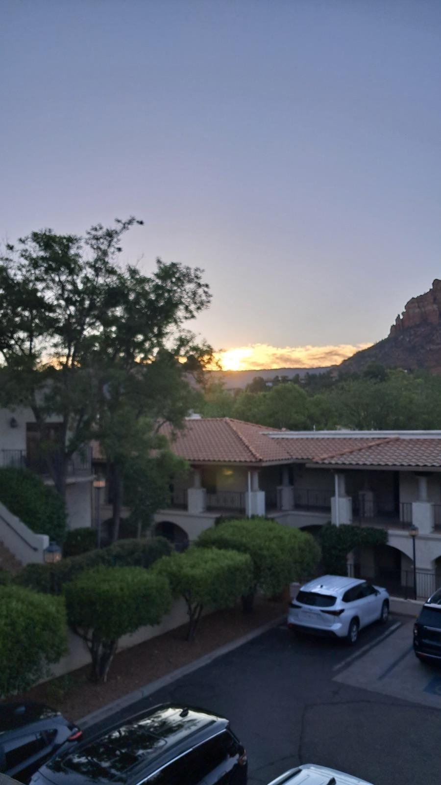 Sunrise view from the house