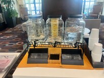 Complimentary infused water in the lobby