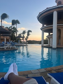 Infinity pool at sunset
