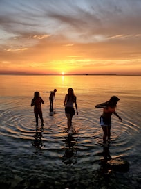 Swim at sunset beach at sunset!!