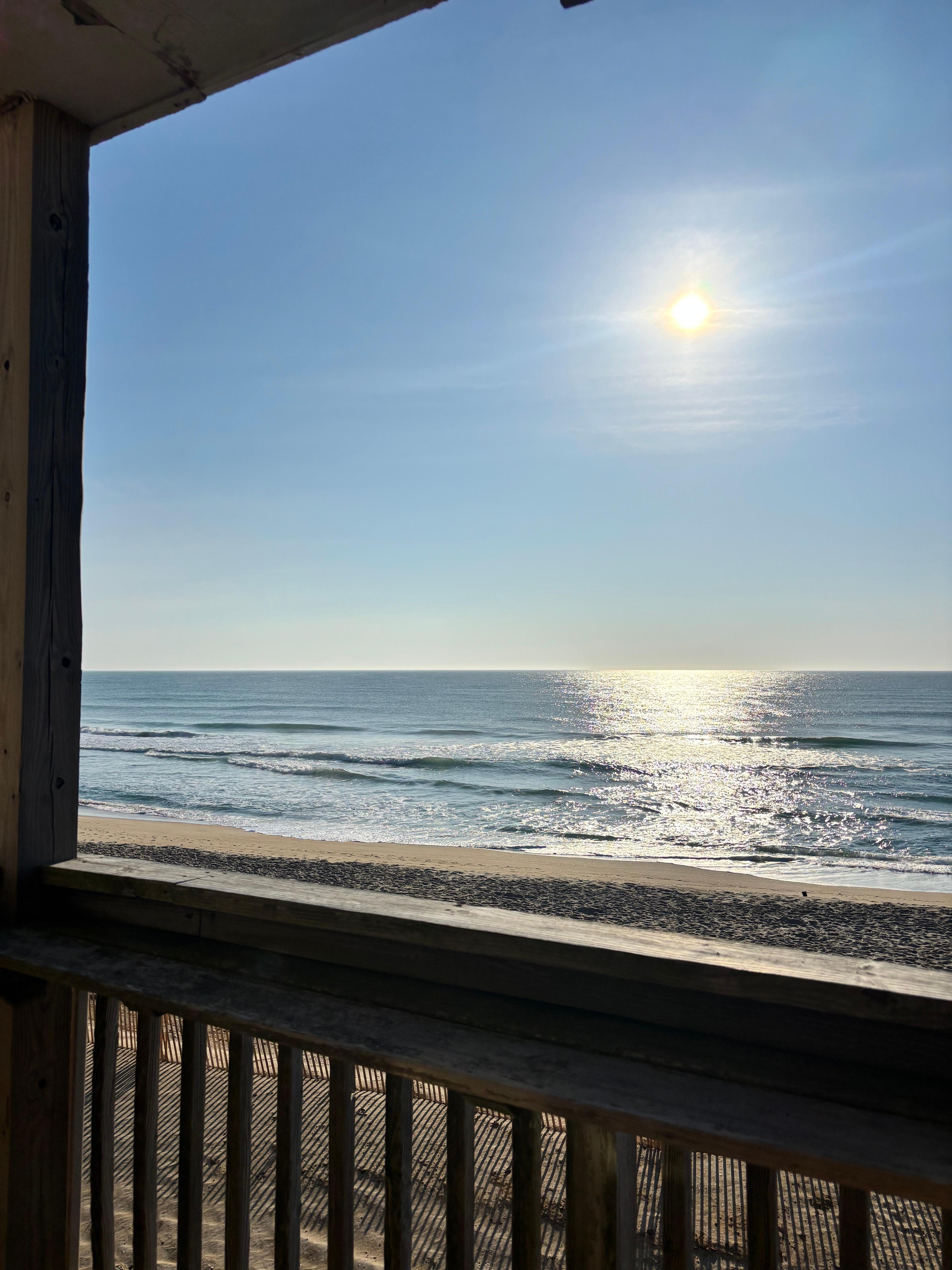 The oceanfront porch, couldn’t get better views or any closer to the beach!
