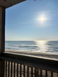The oceanfront porch, couldn’t get better views or any closer to the beach!