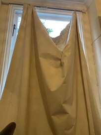 Curtains off the hooks when entered in room