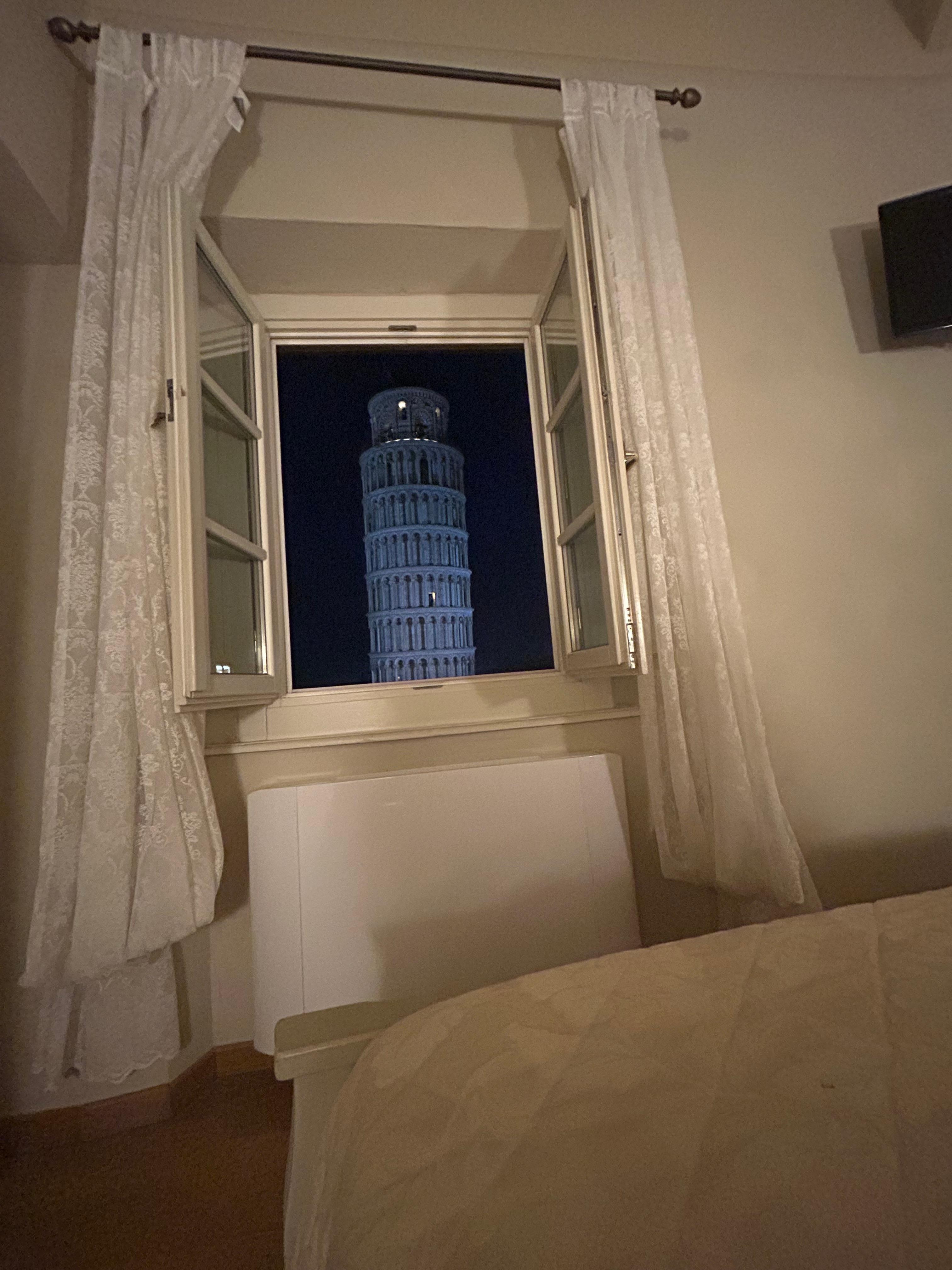 View at night from the bedroom window.