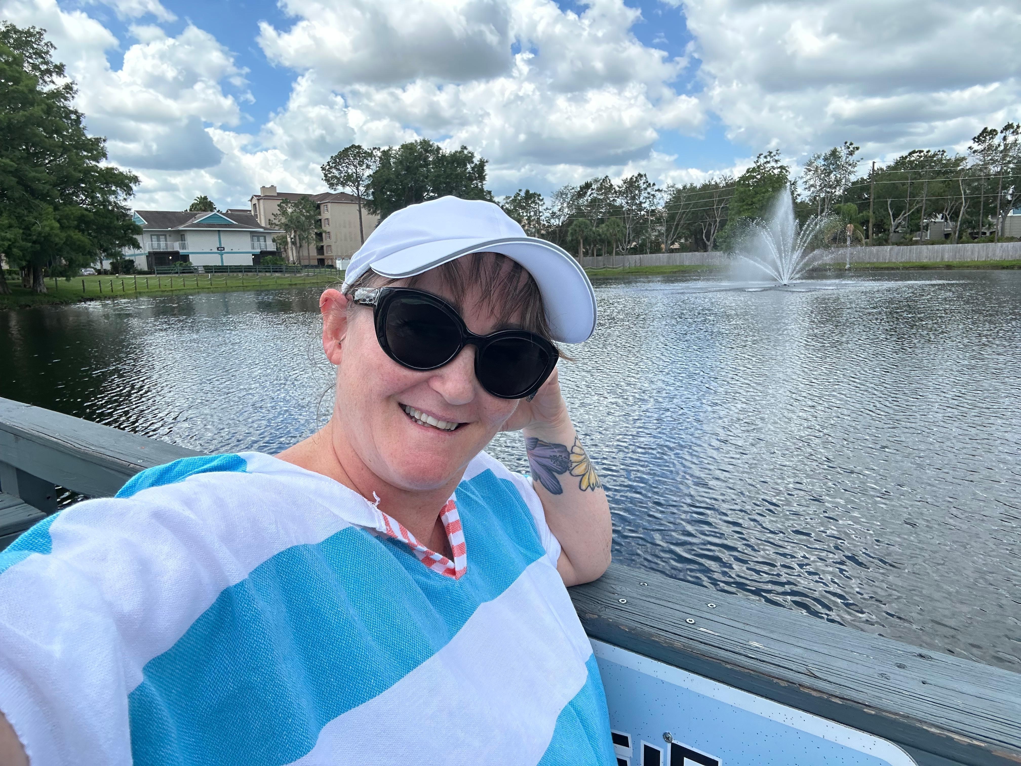 Overviewing the lake around Aqua sol in special spot designated for a nice selfie or family photo