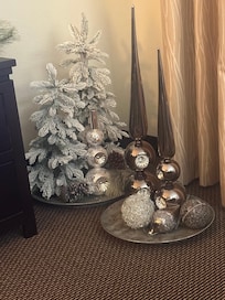 Room was decorated for Christmas!