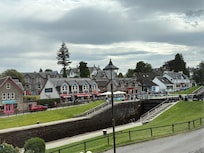 Looking out our window to the Locks