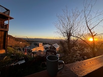 Morning coffee on the patio.