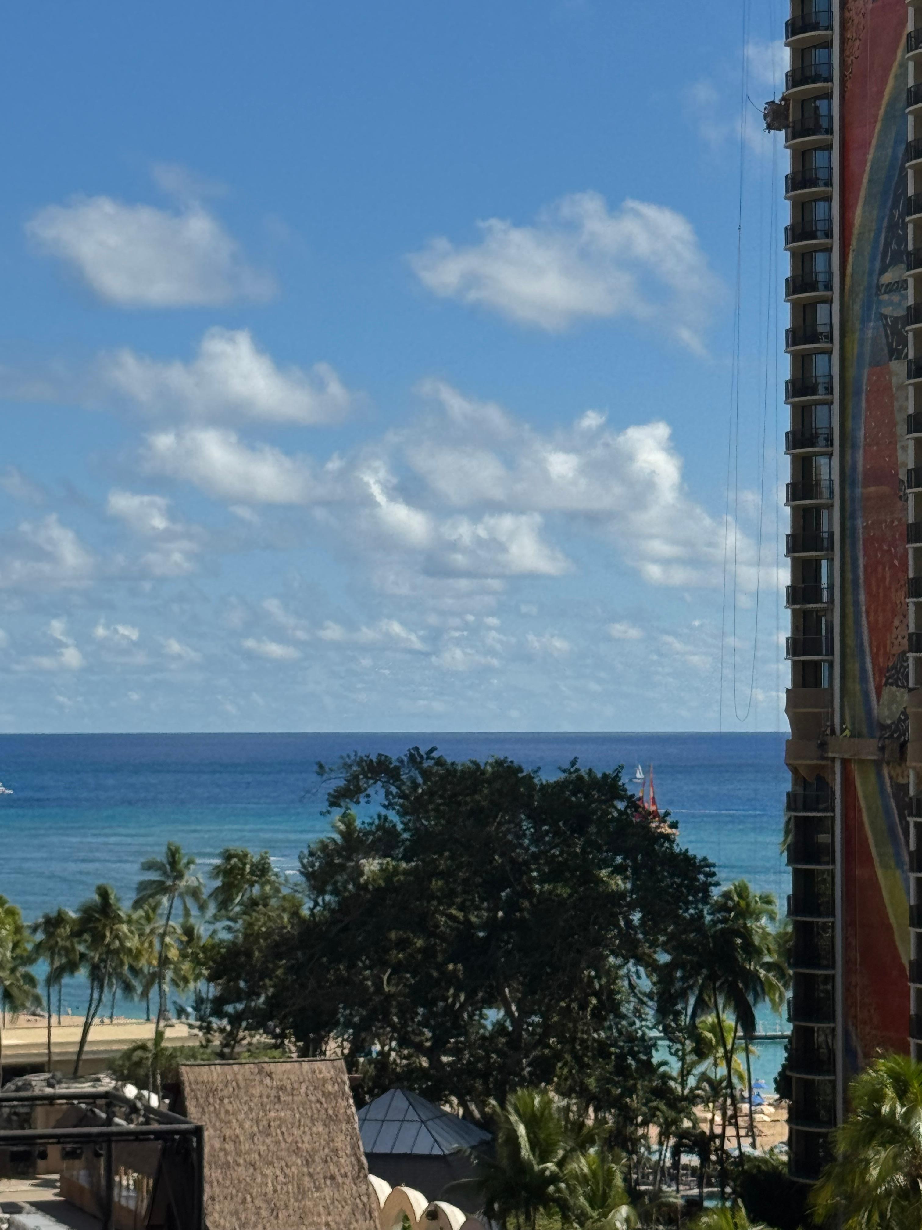 View towards ocean from balcony