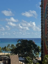 View towards ocean from balcony