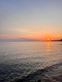 Sunrise was beautiful from the beach area right at the bottom of the steps at the property.