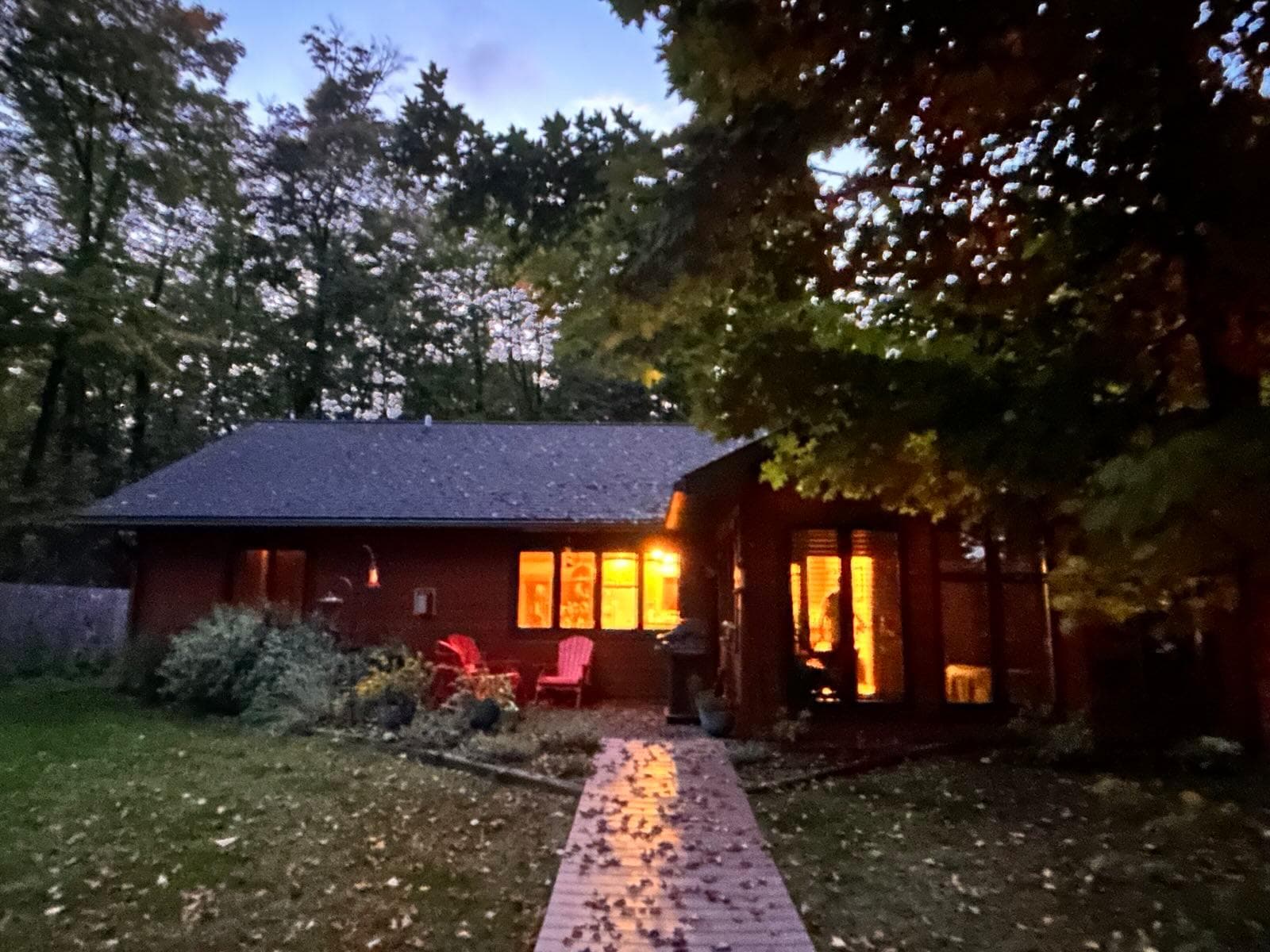 Cabin at dusk
