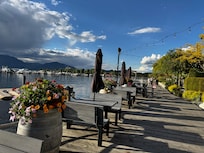 Boardwalk in front of hotel.
