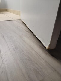 Water damaged doors and floors