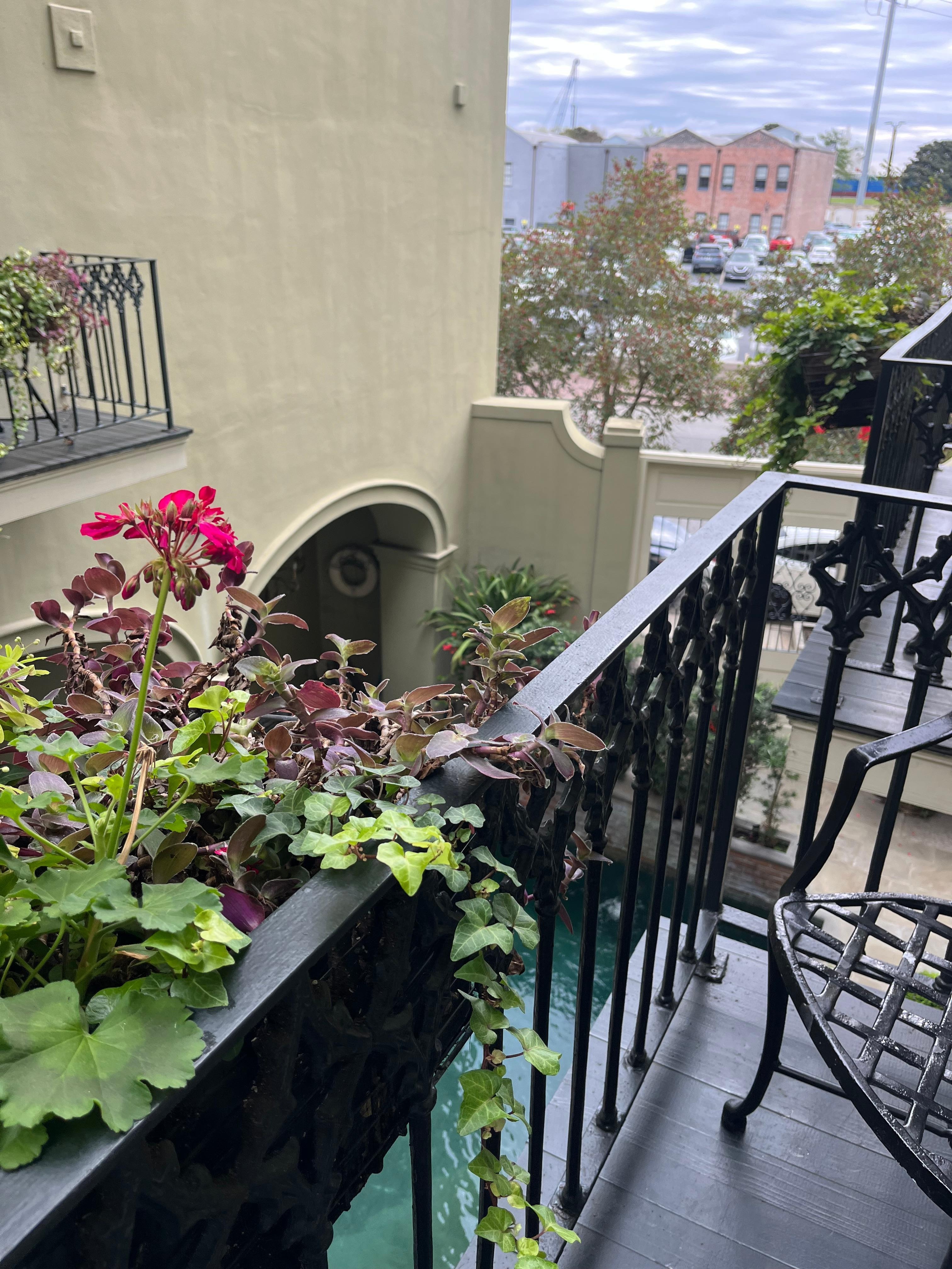 Balcony to courtyard/pool