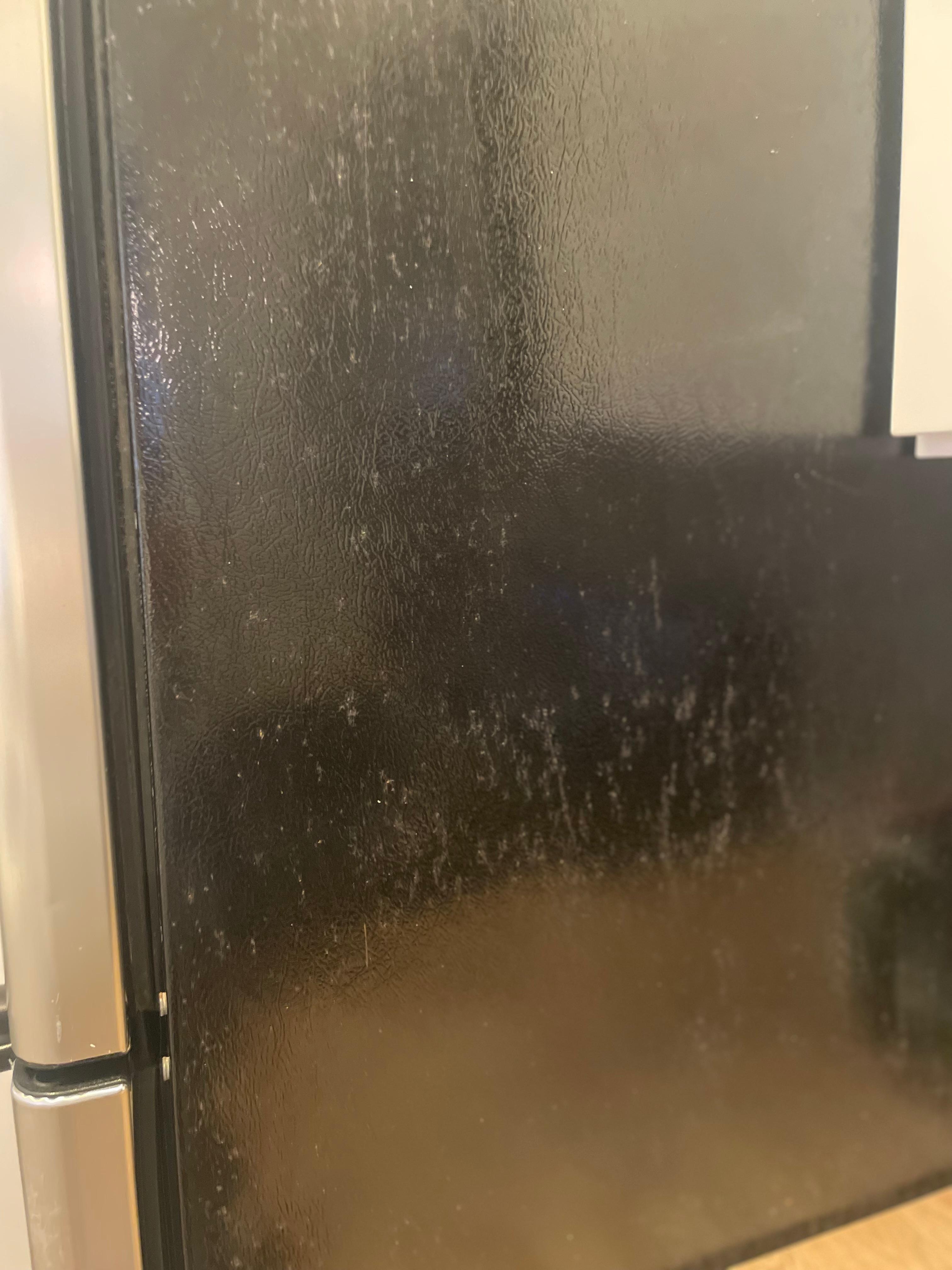 Side of refrigerator that I had to clean