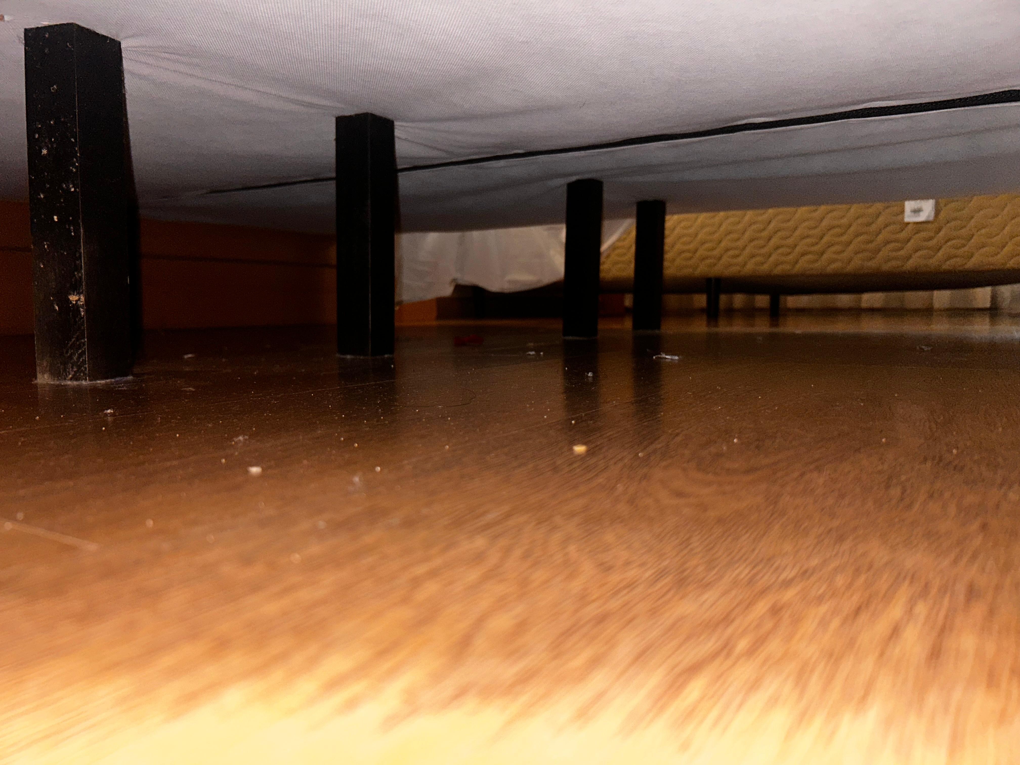 Sujeira em baixo da cama 