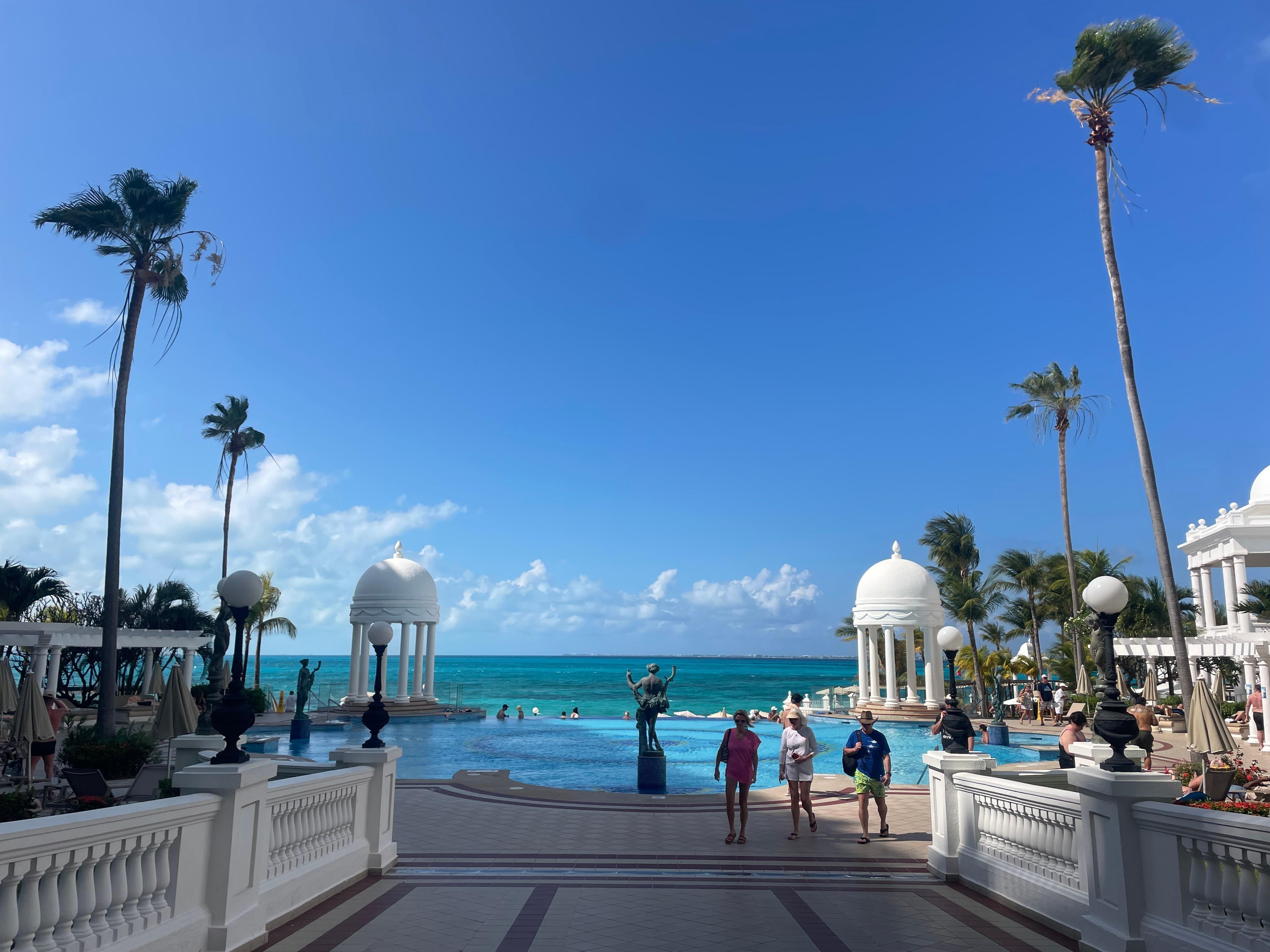 View when you walk out of the lobby to the pool area