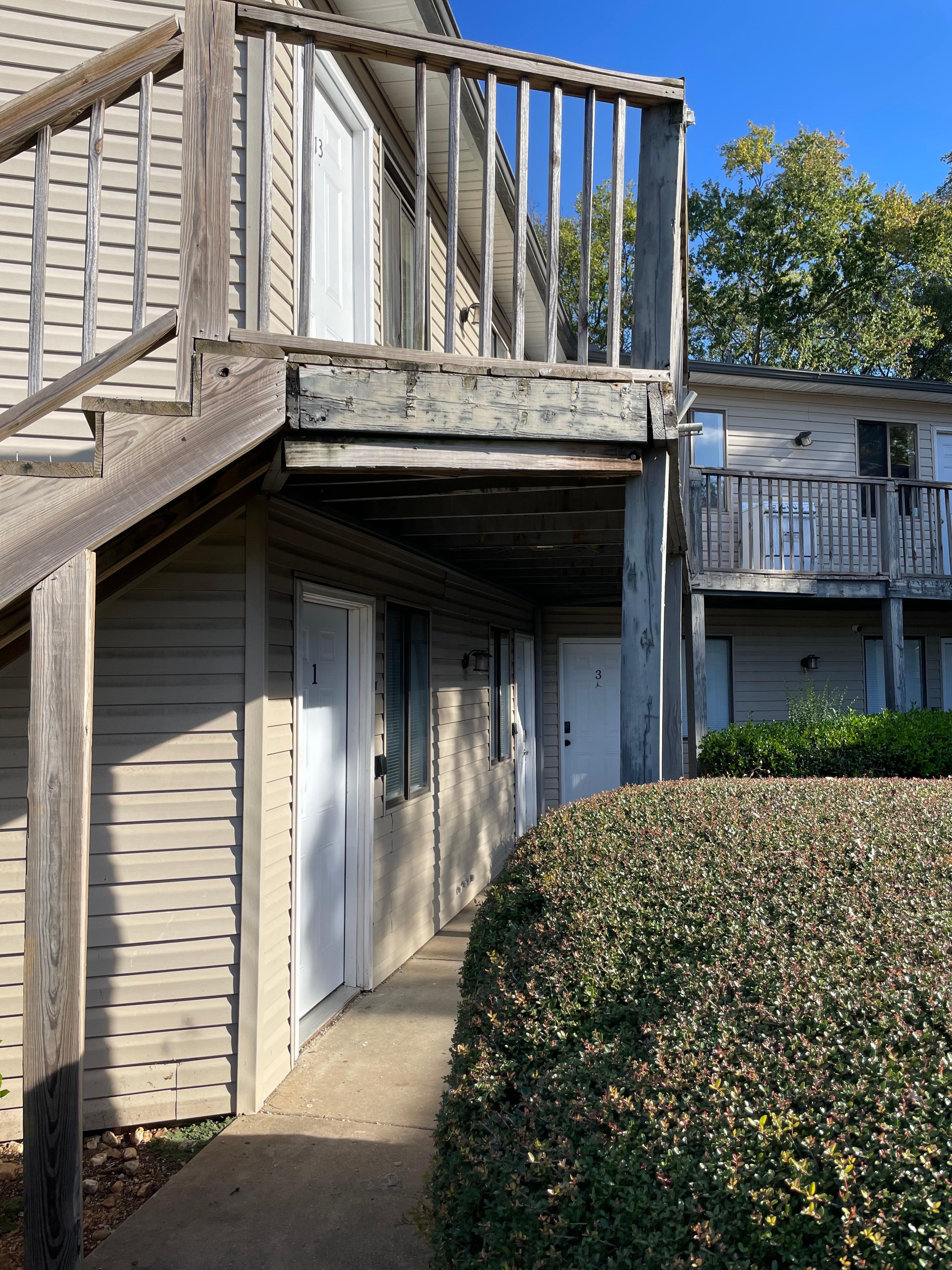 If you look close. The deck had been repaired by adding a board underneath the damaged board..