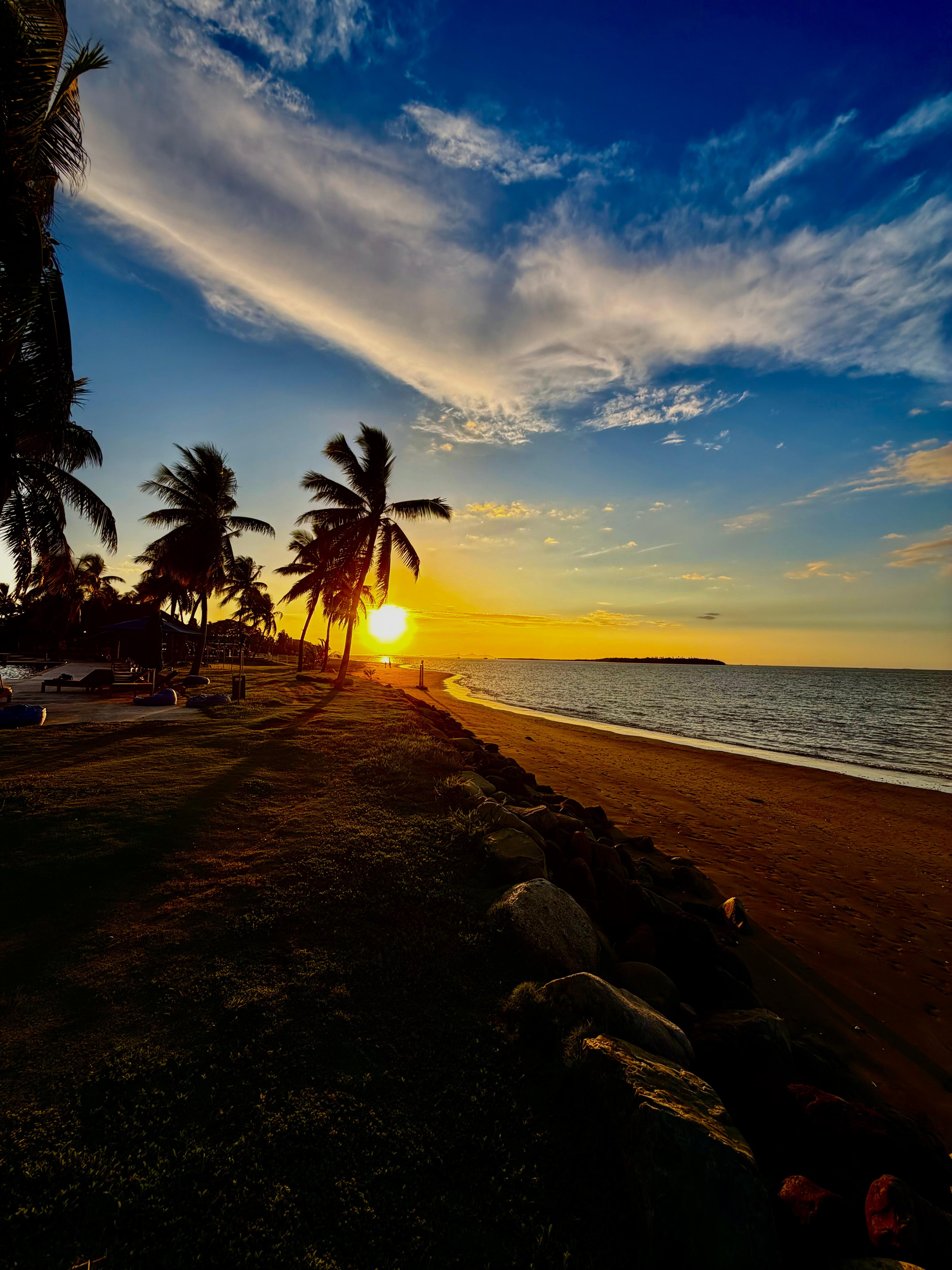 Sunset at the Hilton Fiji resort and spa