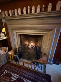 Fireplace in reception