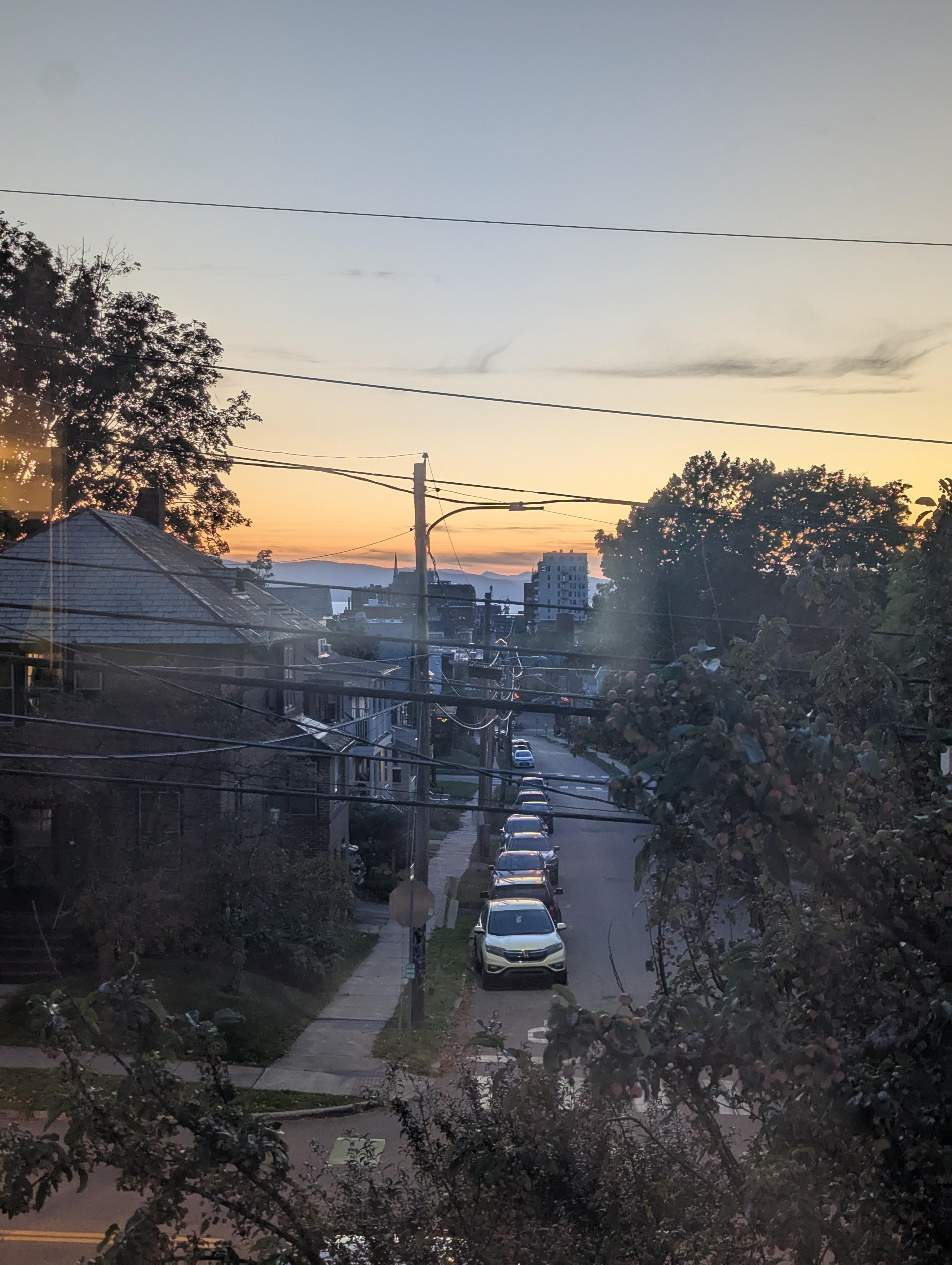 Evening view from the living room