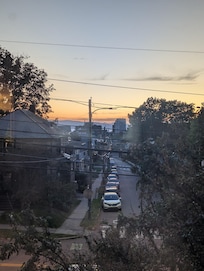 Evening view from the living room