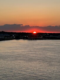 Balcony view of sunset