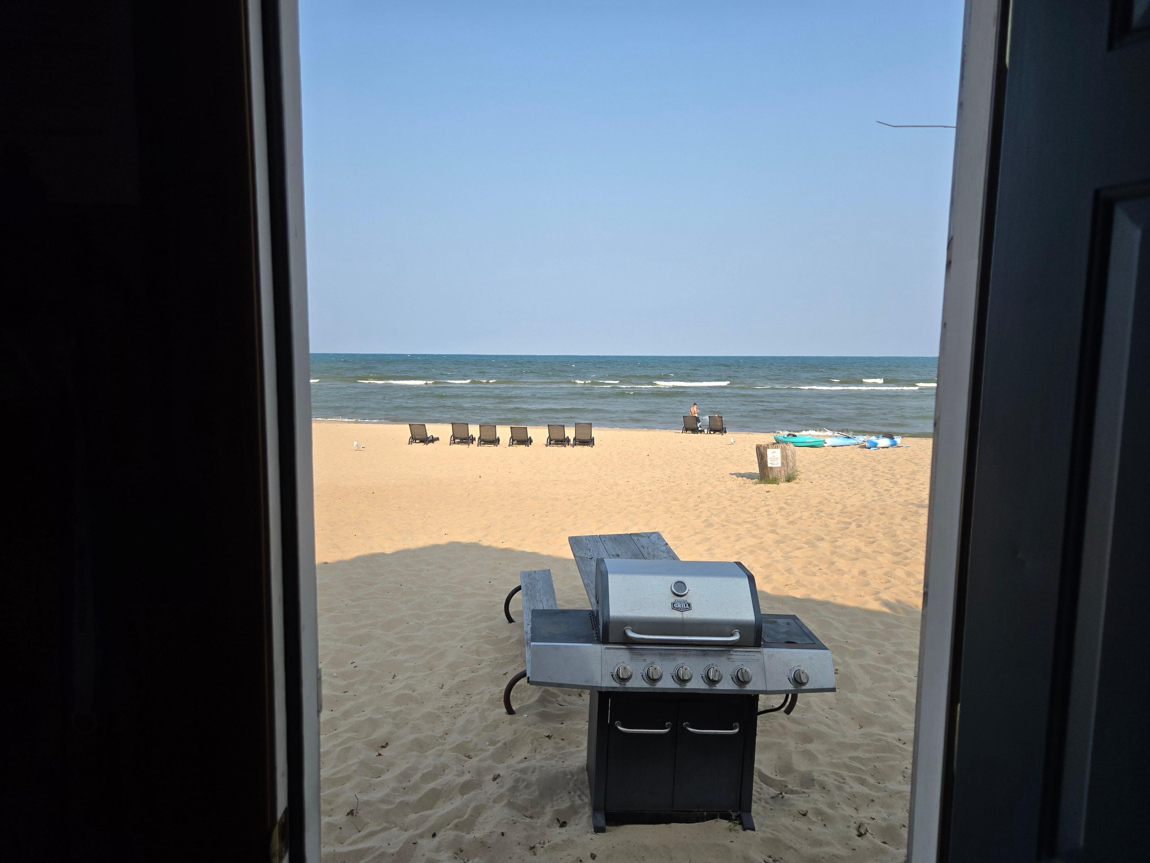 Looking out the front door. 