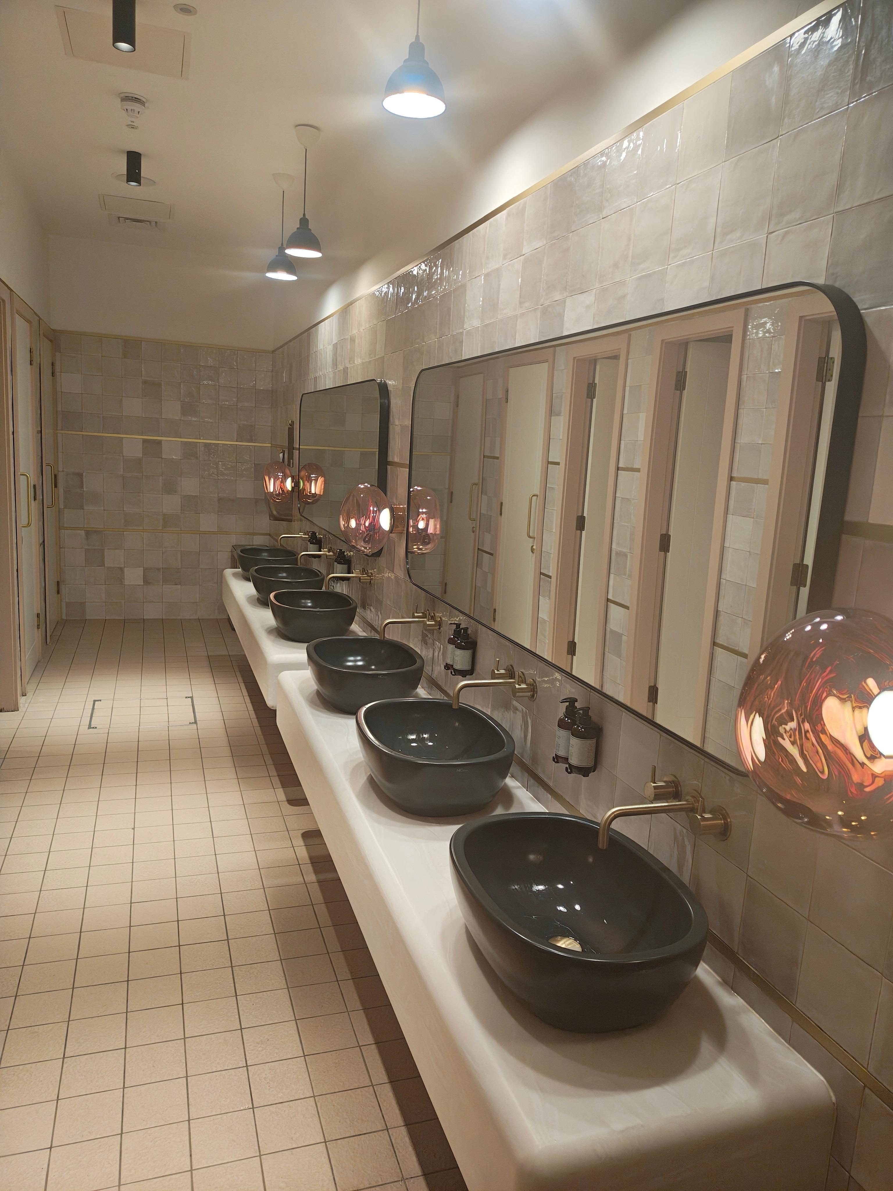 Joint male and female toilet in bar